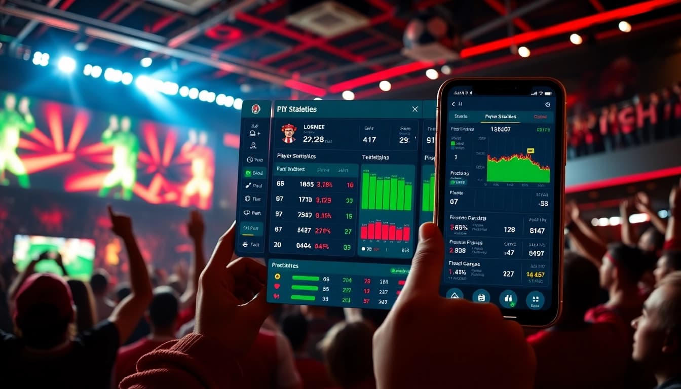 Track live scores and player stats with บานผลบอล in a vibrant sports bar atmosphere.