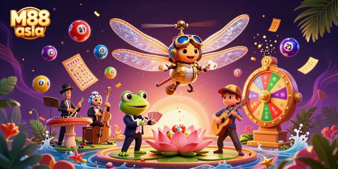 Experience thrilling action at M88 asia with an animated scene of gambling excitement.