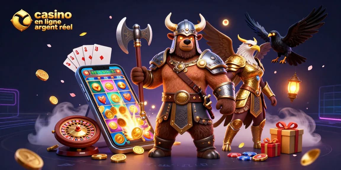 Jouez au casino en ligne argent réel avec des personnages fascinants dans une scène captivante.