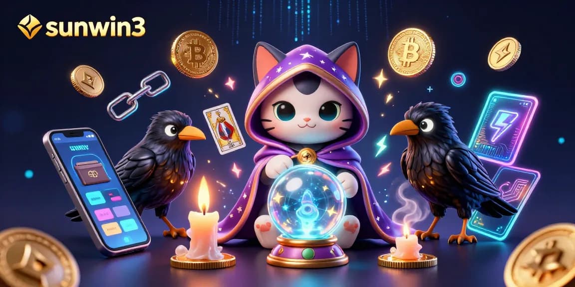Experience the thrilling features of sunwin3 with an immersive 3D casino illustration showcasing dynamic game elements and characters.