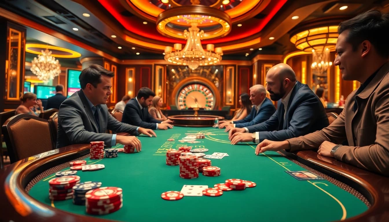Engage in high-stakes poker at https://ok8386a.com/ with vibrant chips and cards.