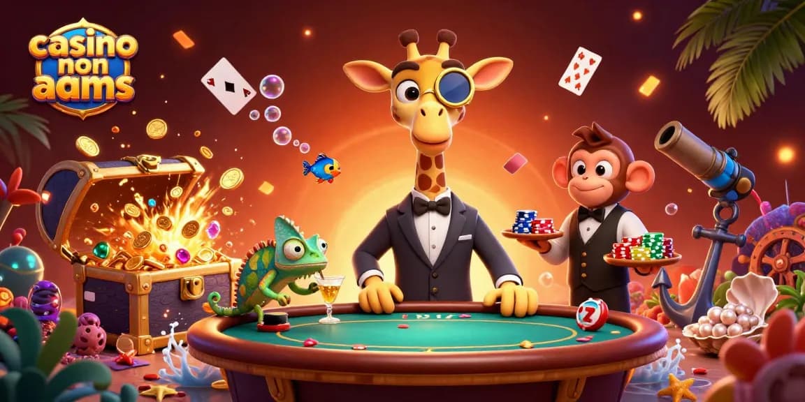 Gioca nei casinò non AAMS, illustrando una giraffa e un monkey nell'azione del gioco.