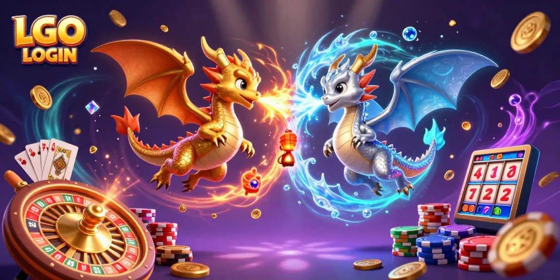 Experience the thrill of gaming with LGO LOGIN as fire and ice dragons capture the gaming spirit.