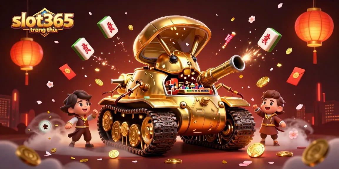 Experience the thrill of slot365 trang chủ with an animated golden beetle casino tank and vibrant game elements.