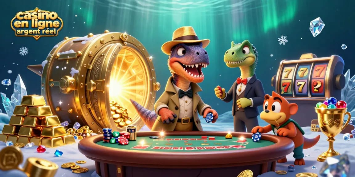 Profitez de l'énergie du casino en ligne argent réel avec ce vélociraptor aux cartes au blackjack.