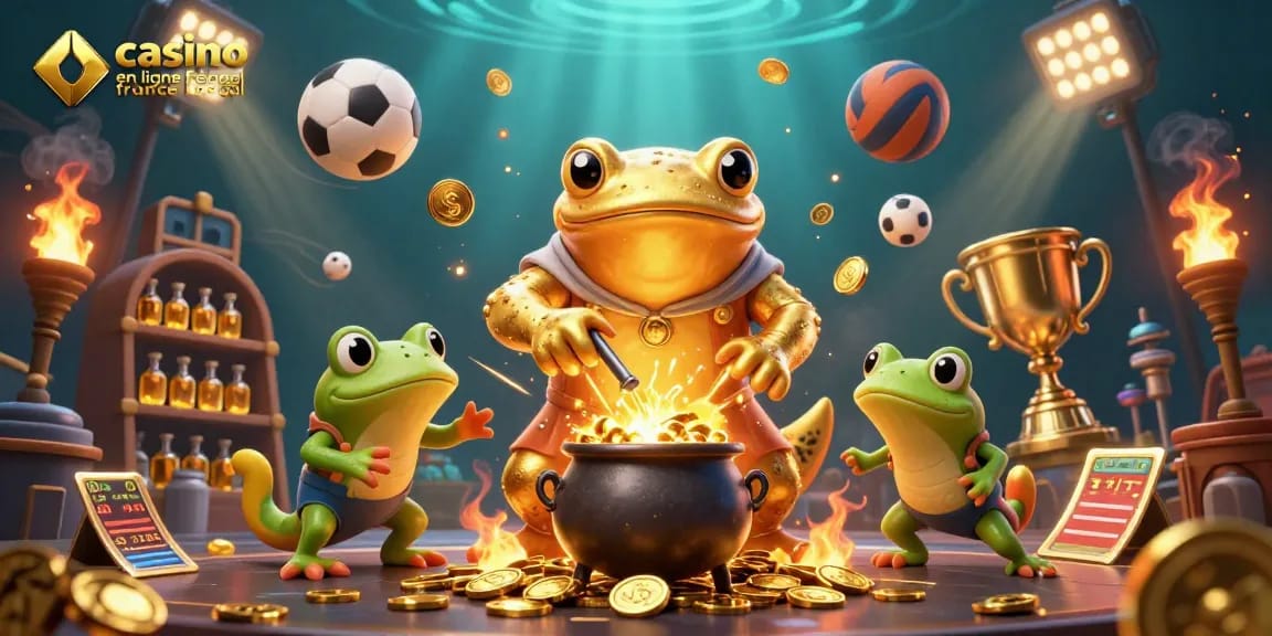Plongez dans l'univers du casino en ligne légal en France avec cette scène animée et magique.