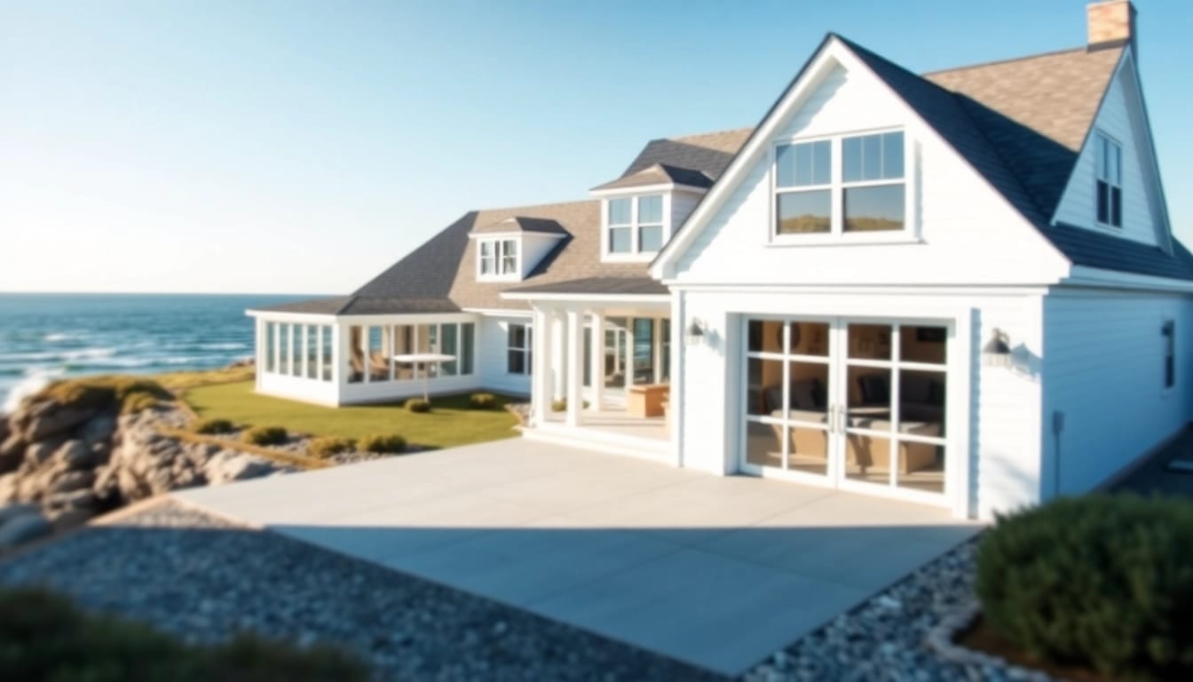 Crafting a stunning cape cod home addition with harmonious garage design in a coastal setting.