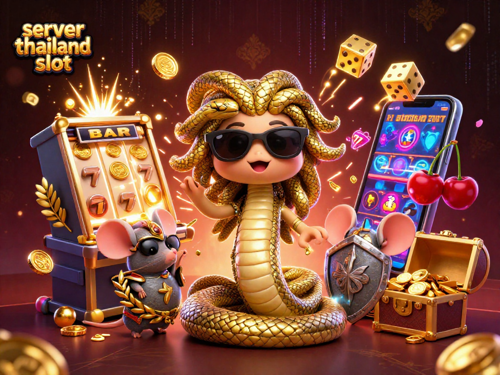 Spin the server thailand slot for big wins in this vibrant 3D casino scene filled with action!