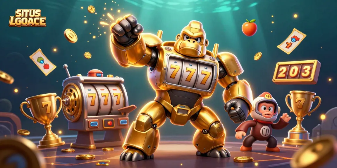 Engage with SITUS LGOACE by experiencing thrilling slot action with a golden gorilla mech.