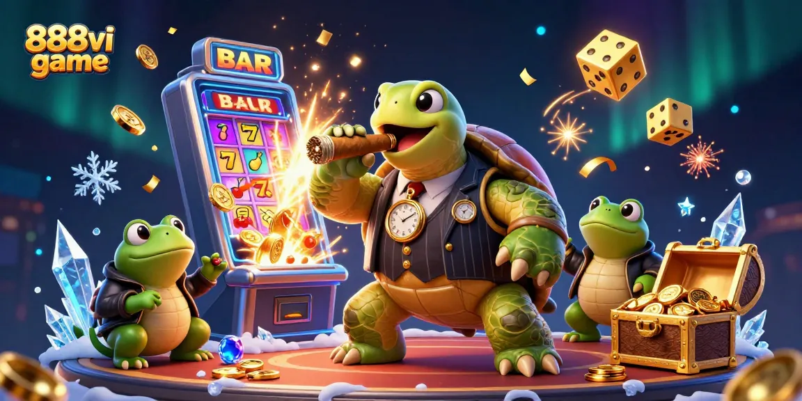 Experience the excitement of the 888vi game with a lively casino scene featuring vibrant characters and rich details.