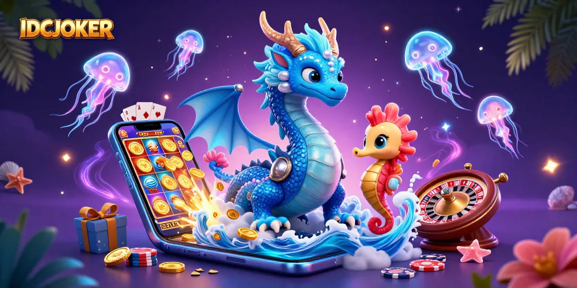 IDCJOKER celebrates the excitement of online slots gameplay with vibrant 3D casino characters and elements.