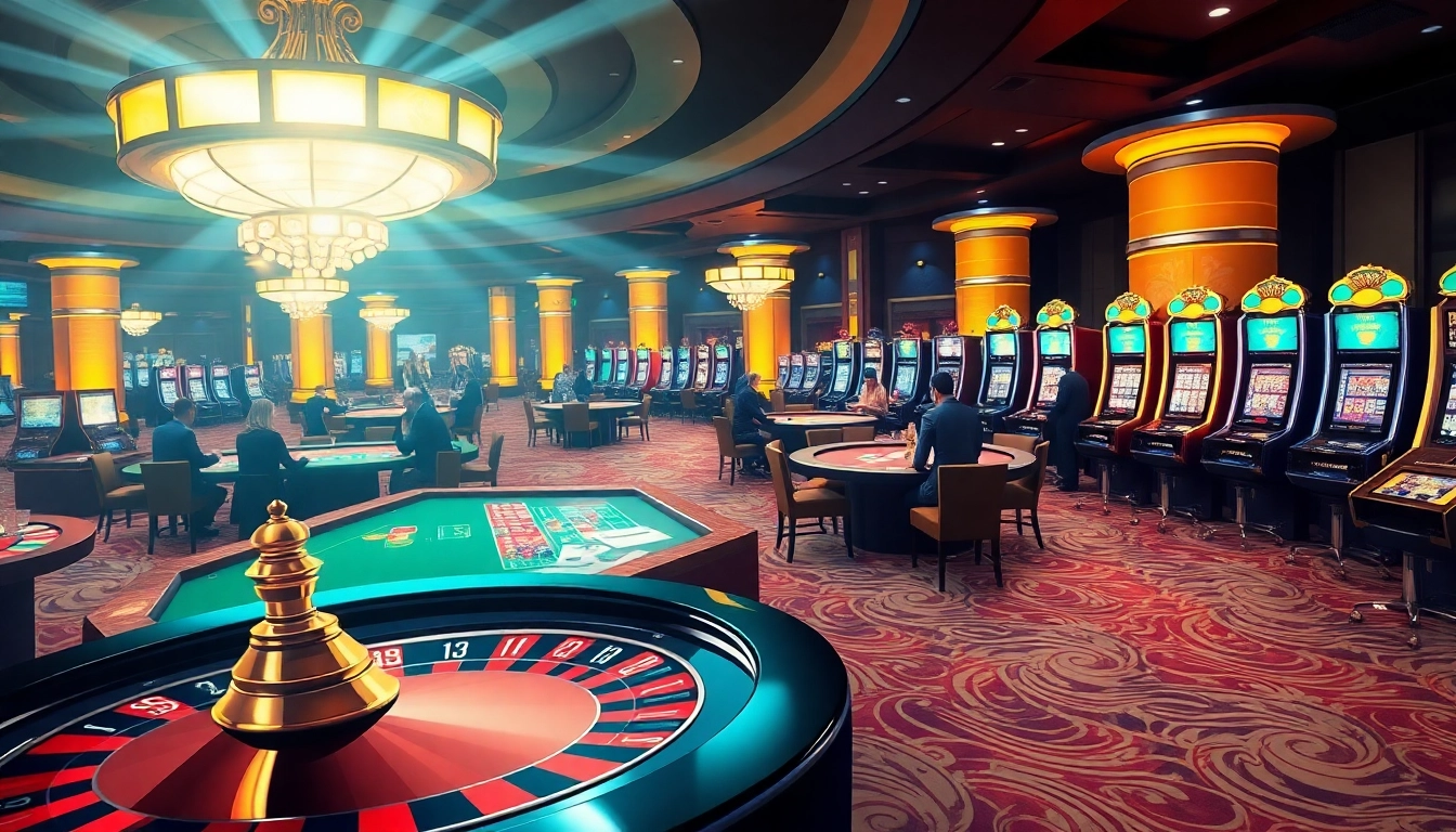 Experience thrilling casinos unveiling hidden wiki links to winning strategies with vibrant poker tables and roulette wheels.