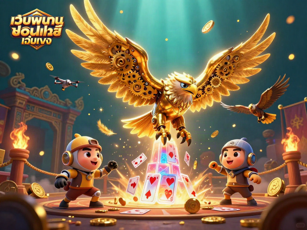 สนุกกับการเดิมพันบน เว็บพนันออนไลน์ เว็บตรง ในภาพประกอบ 3D ที่มีธีมคาสิโน