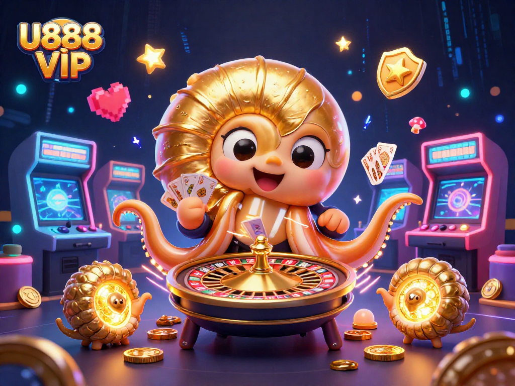 Engage with U888 VỊP's exciting online casino experience featuring a colossal nautilus as a roulette wheel and glowing companions.