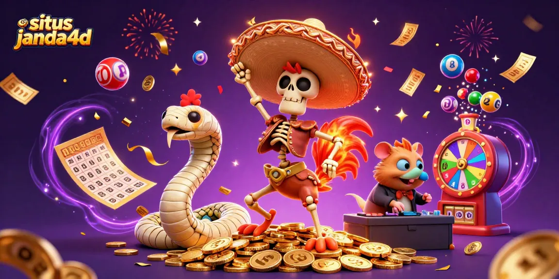 situs janda4d menampilkan skeleton mariachi dan karakter lainnya merayakan kemenangan imersif di kasino.