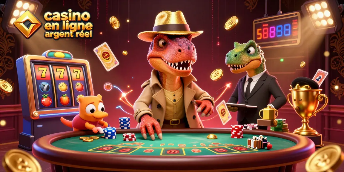 Découvrez des personnages de casino en ligne argent réel au blackjack avec des éléments d'animation colorés.