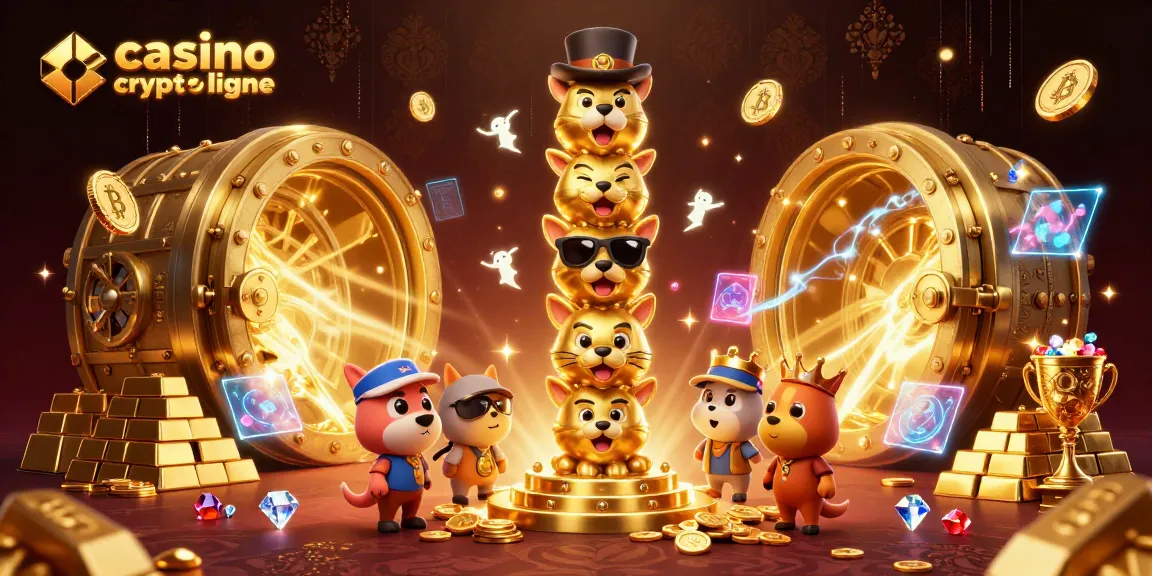 Plongez dans l'univers du casino crypto en ligne avec une scène dynamique de caractéristiques de jeu envoûtantes.