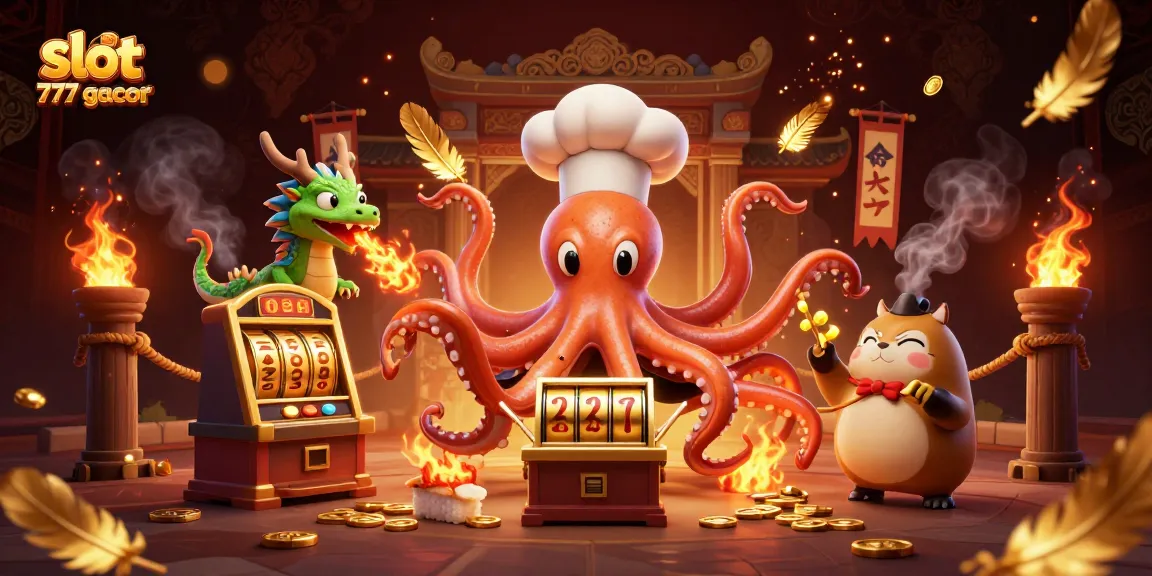 Experience the thrill of slot 777 gacor with our vibrant 3D illustration of lively gaming elements.