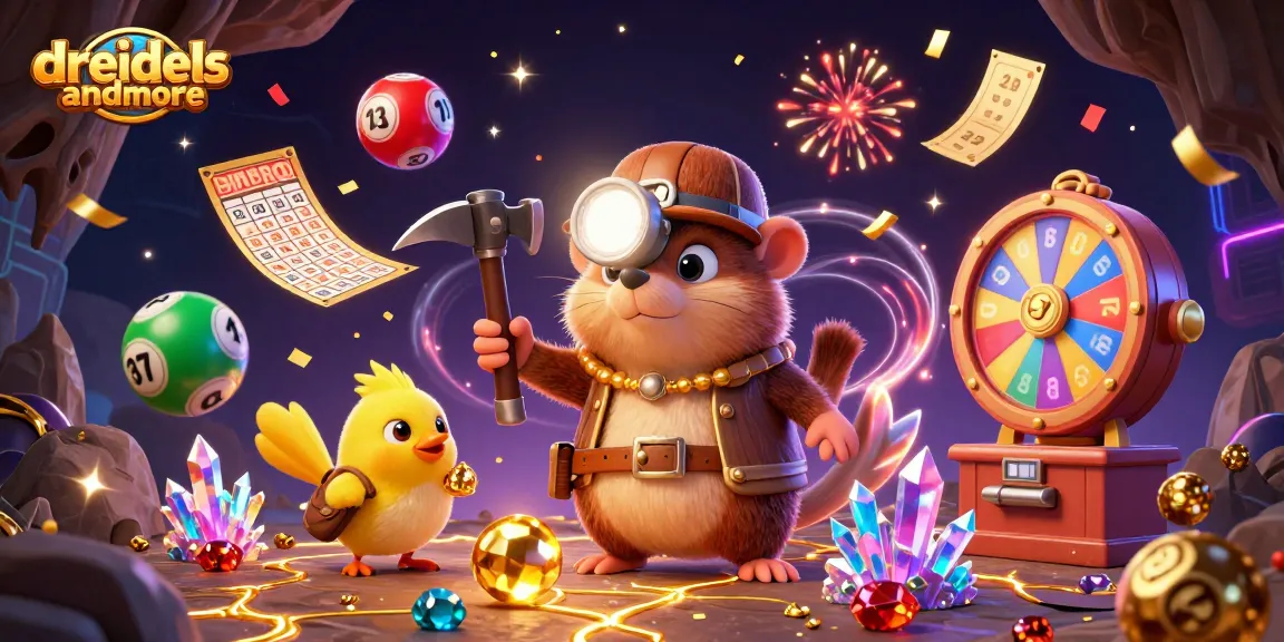 Experience vibrant gaming action with dreidelsandmore's engaging slots and dynamic lottery scene.