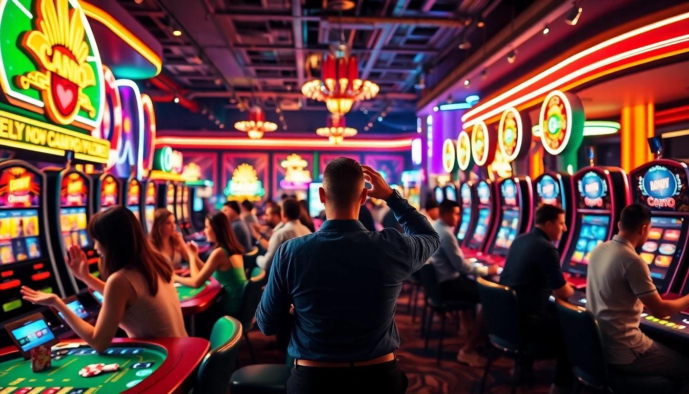Engaging scene of non gamstop casino Uk with players at lively gaming tables and vibrant atmosphere.