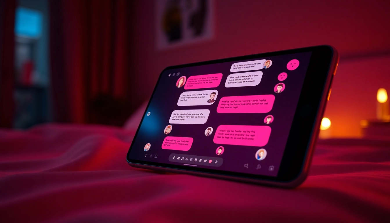 Interactive NSFW AI chatbot interface glowing on a sleek device screen