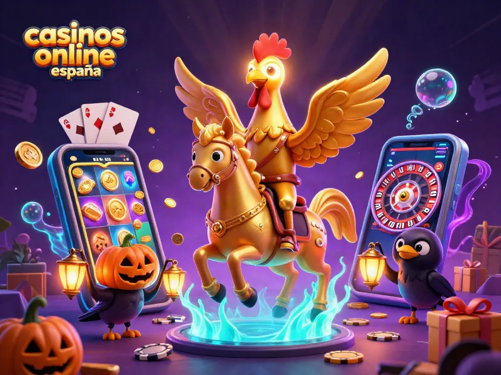 Disfruta de los casinos online España en esta vibrante ilustración de 3D, con personajes únicos y elementos de juego.