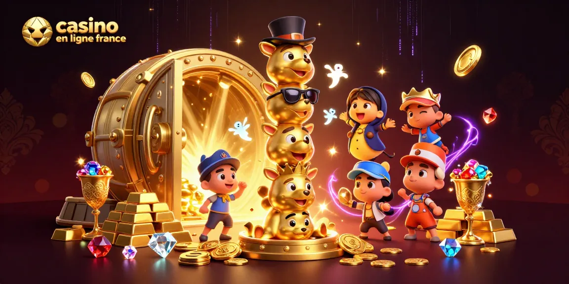 Gagnez avec des jeux de casino en ligne France à travers une illustration dynamique et colorée.