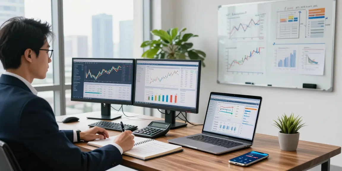 Financial advisor discussing 소액결제현금화 strategies in modern office with data analytics.