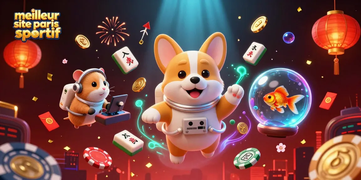Découvrez le meilleur site de paris sportif avec une illustration dynamique d'un corgi astronaute dans un casino spatial.