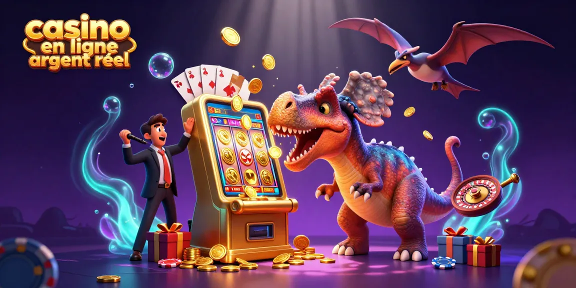 Des personnages de casino amusants avec un pachycéphalosaure gagnant au casino en ligne argent réel.