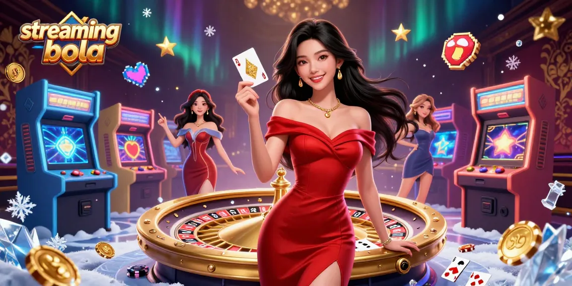 Enjoy streaming bola in this ultra-detailed 3D illustration featuring casino elements and vibrant, dynamic scenes.