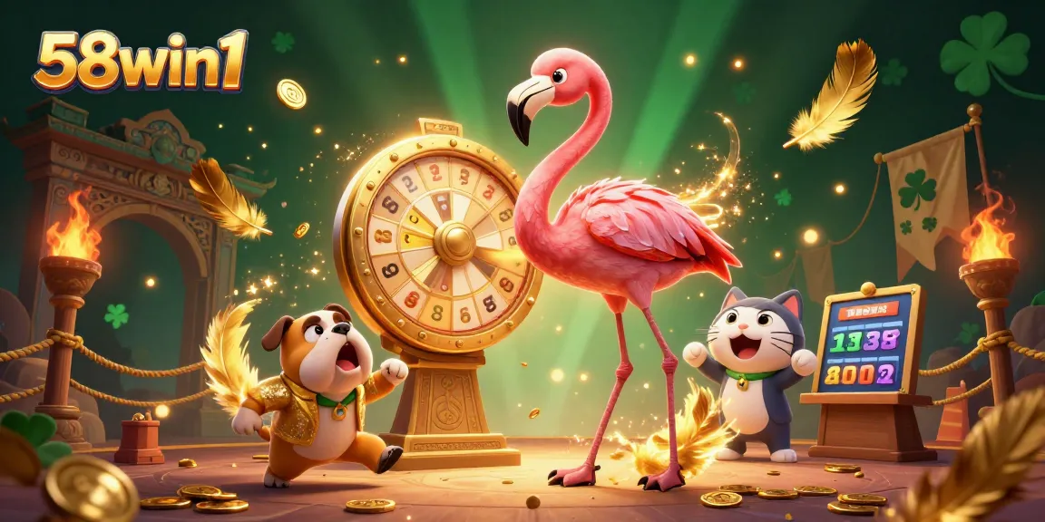 Spin to win with 58win1 in this vibrant casino scene filled with excitement and energy.