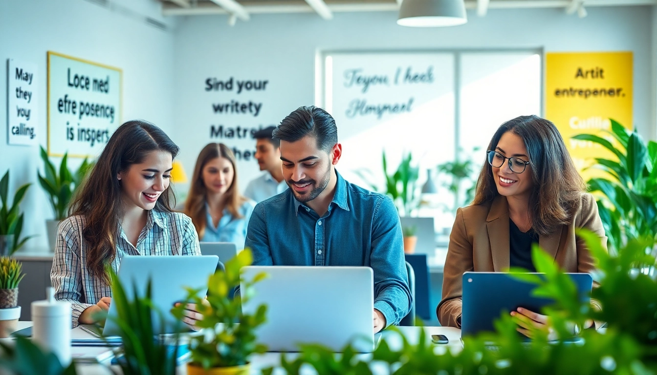 Find my true calling represented by diverse professionals in an inspiring workspace.