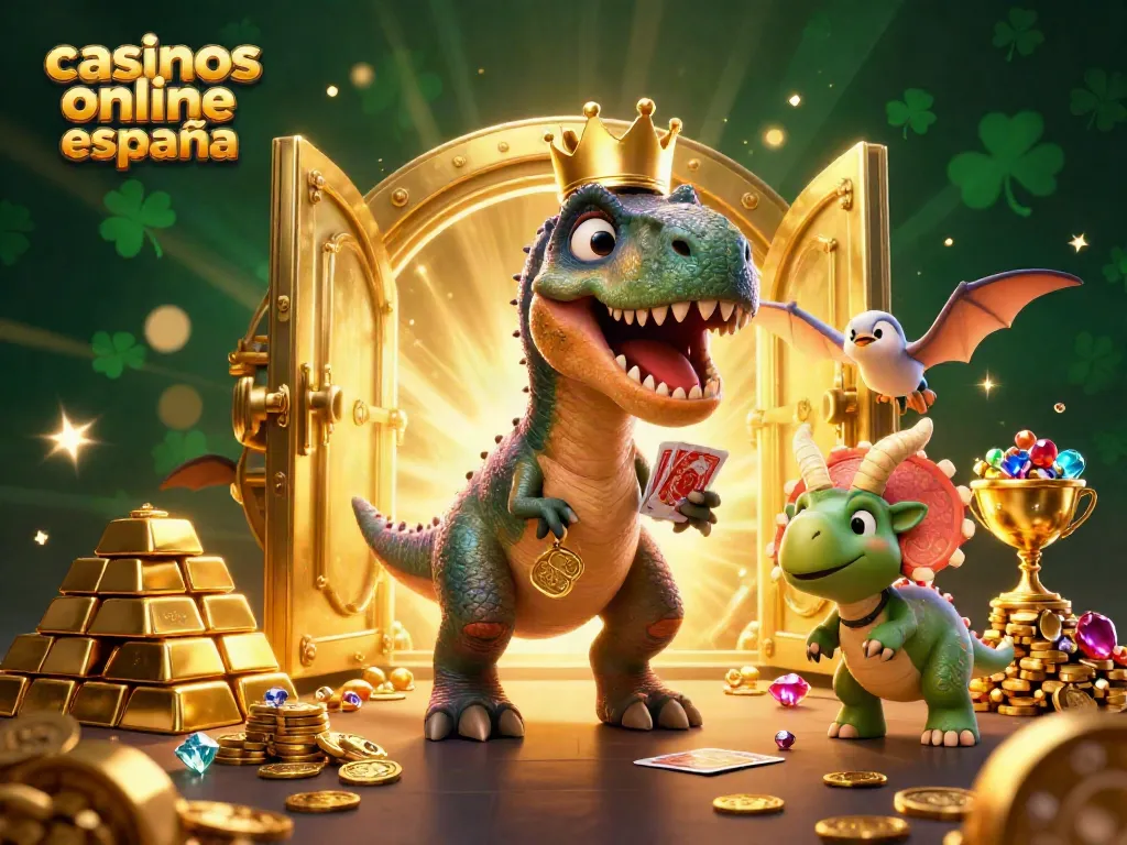 Interactúa en casinos online España con un escenario vibrante lleno de gemas y fichas doradas.