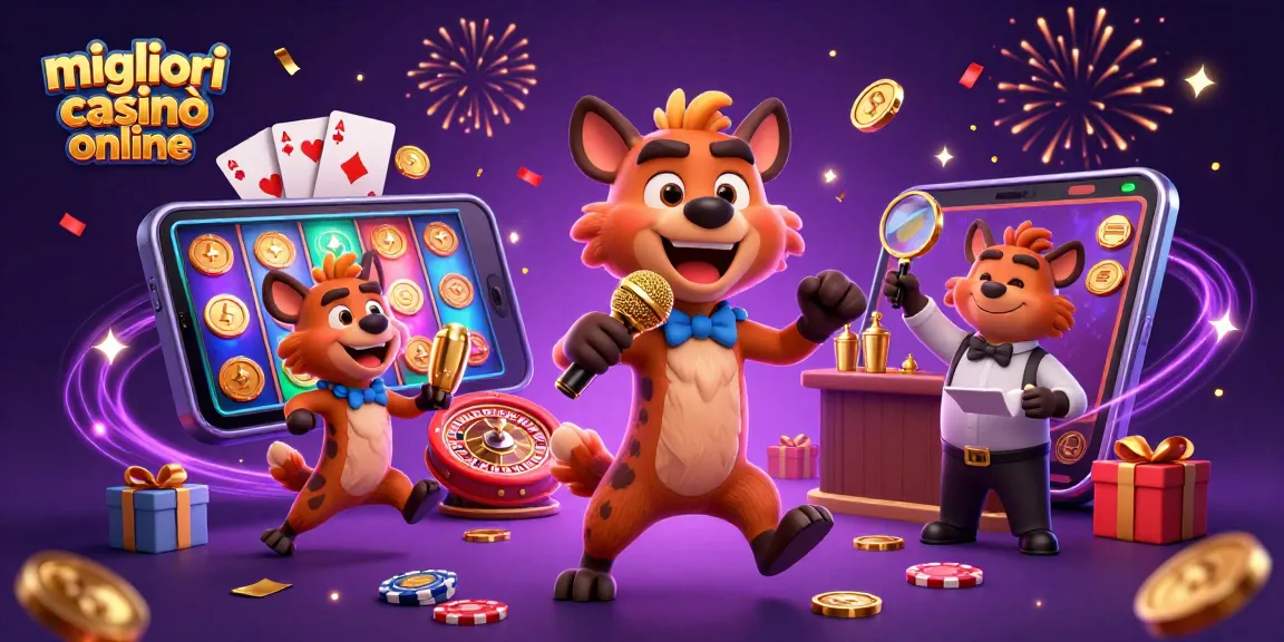 I migliori casinò online animati con hyene in un club di casinò vivace e divertente.