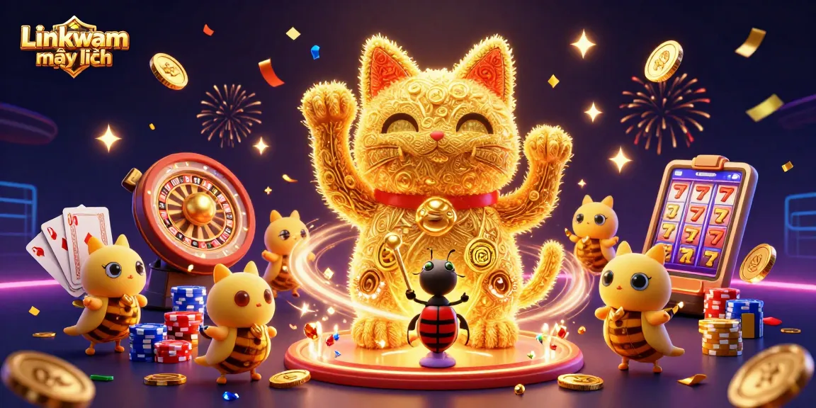 Experience the thrill of winning at Link vmax mới nhất with vibrant casino-themed illustrations.