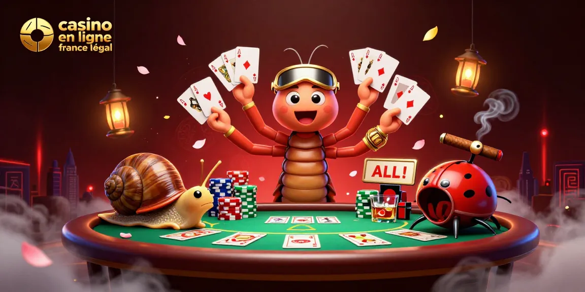 Jeu excitant au casino en ligne France légal avec des personnages colorés et des jeux de cartes