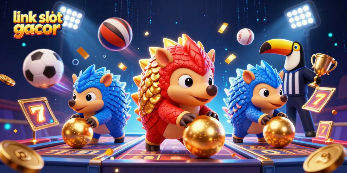 Engage with vibrant link slot gacor scene as rival pangolins roll golden balls and conquer slot reels.