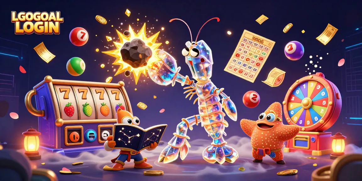 Experience the thrilling LGOGOAL LOGIN adventure with colorful slot reels and vibrant gambling elements.