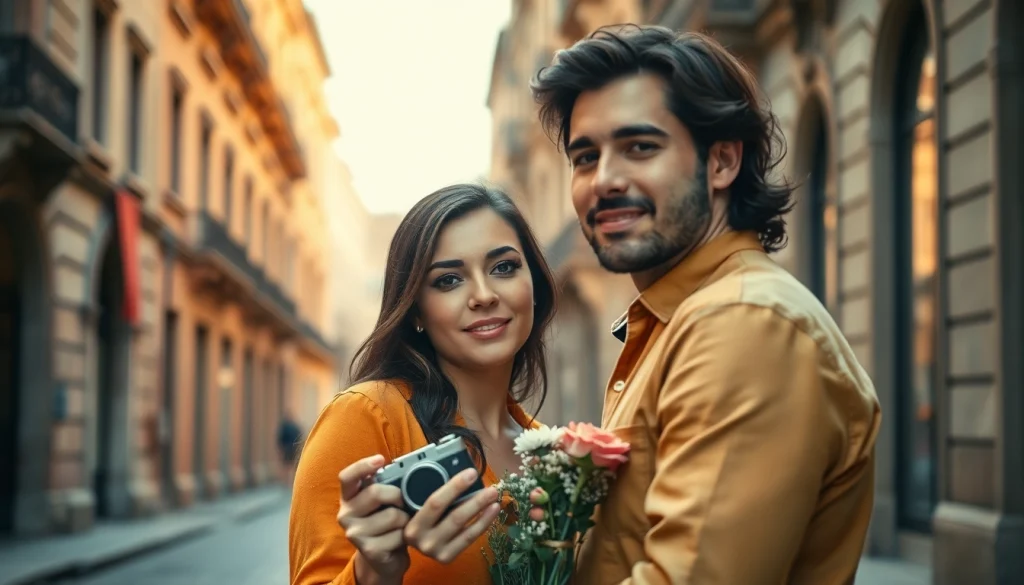 Book fotografico Milano in una sessione fotografica romantica a Milano con architettura storica.