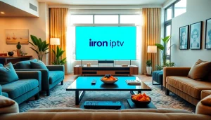 Experience iron iptv on a modern living room setup with sleek designs and cozy ambience.
