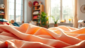 Katoen stoffen in een sfeervolle naaikamer vol met levendige kleuren