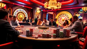 Experience excitement and luxury at the GO8 poker table with colorful chips and engaging atmosphere.