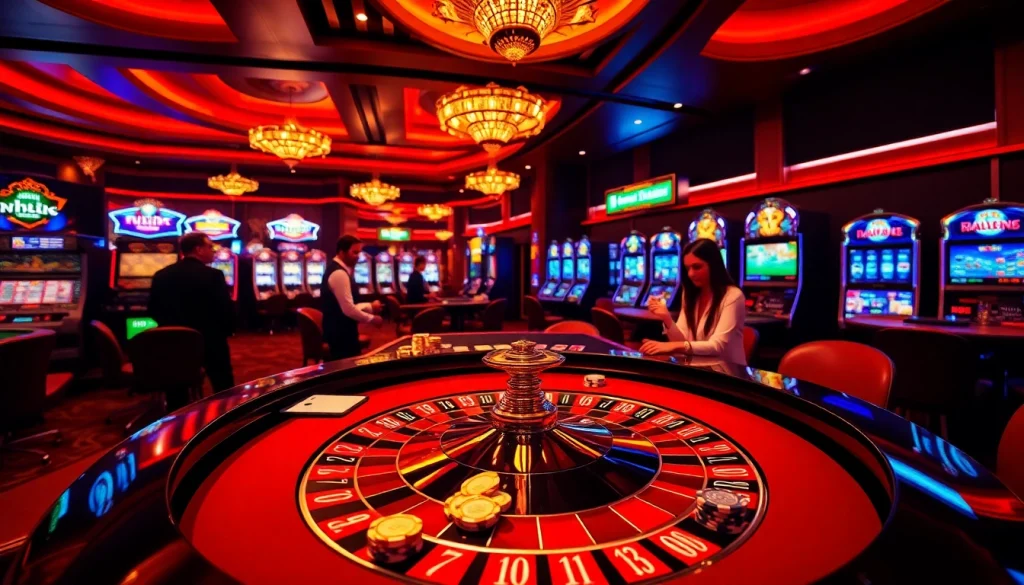Experience the thrill of nh88 at a luxurious casino table filled with poker chips and cards.