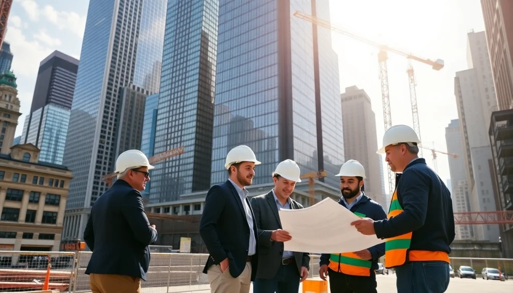 Manhattan Commercial General Contractor engaging in teamwork on a construction site in Manhattan.