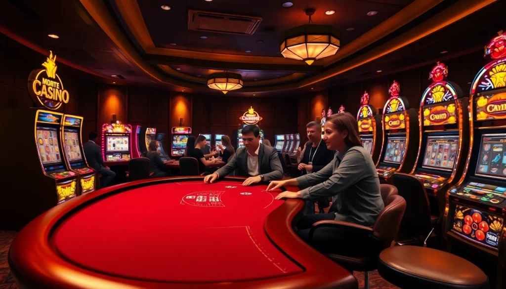 Engage in thrilling games at Canadian casinos online featuring vibrant machines and a lively atmosphere.