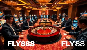 Excited players engaging in roulette at the FLY88 luxury casino experience.