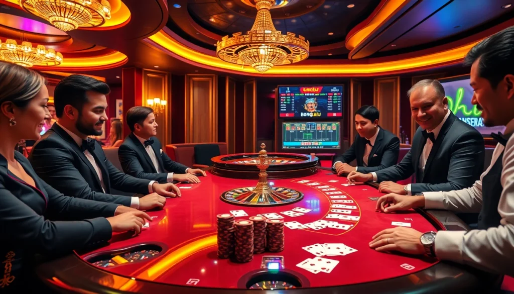 Bongdalu live betting excitement at a high-stakes poker table, immersing players in vibrant casino atmosphere.
