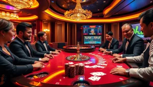 Bongdalu live betting excitement at a high-stakes poker table, immersing players in vibrant casino atmosphere.