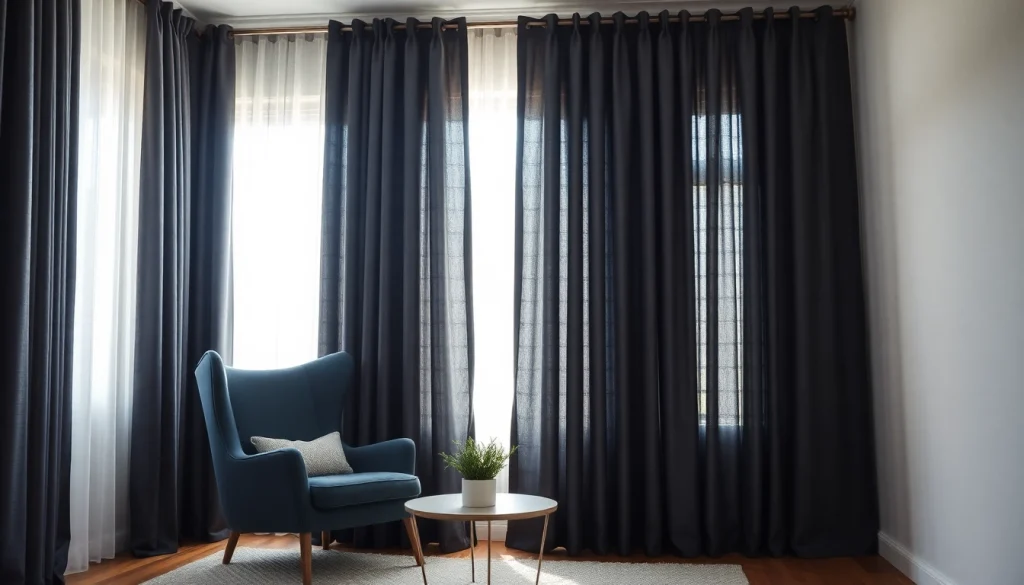 Verduisterende gordijnen in een gezellige kamer met luxe uitstraling en unieke ontwerpen.